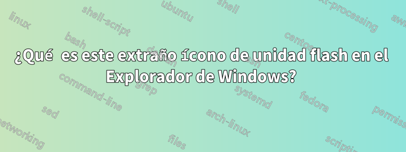 ¿Qué es este extraño ícono de unidad flash en el Explorador de Windows?