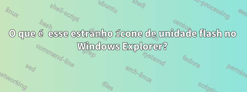 O que é esse estranho ícone de unidade flash no Windows Explorer?