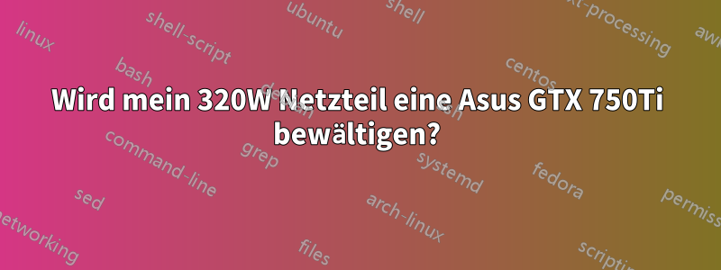 Wird mein 320W Netzteil eine Asus GTX 750Ti bewältigen?