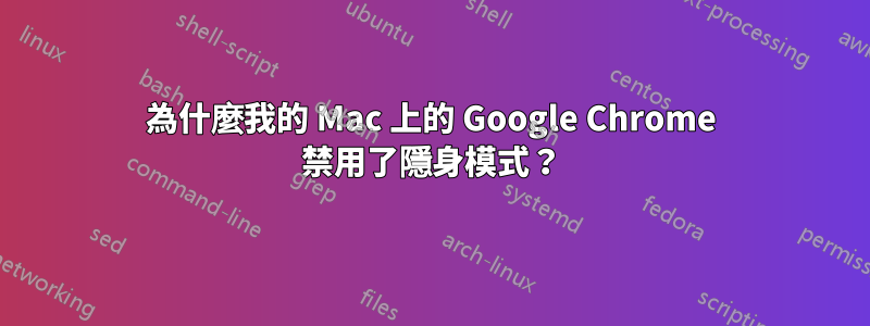 為什麼我的 Mac 上的 Google Chrome 禁用了隱身模式？