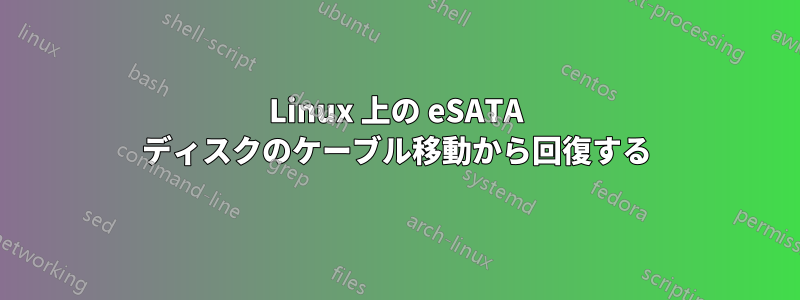 Linux 上の eSATA ディスクのケーブル移動から回復する