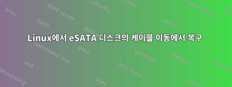 Linux에서 eSATA 디스크의 케이블 이동에서 복구