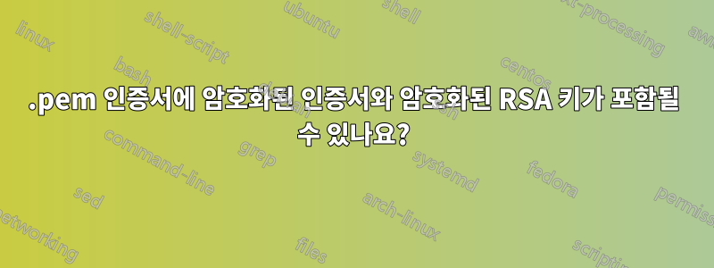 .pem 인증서에 암호화된 인증서와 암호화된 RSA 키가 포함될 수 있나요?