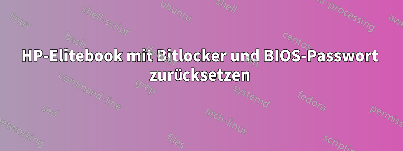 HP-Elitebook mit Bitlocker und BIOS-Passwort zurücksetzen