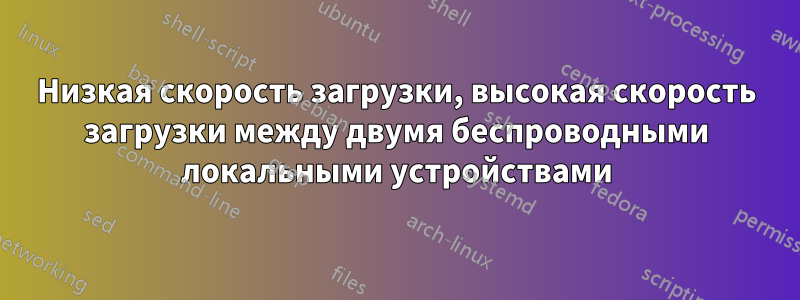 Низкая скорость загрузки, высокая скорость загрузки между двумя беспроводными локальными устройствами