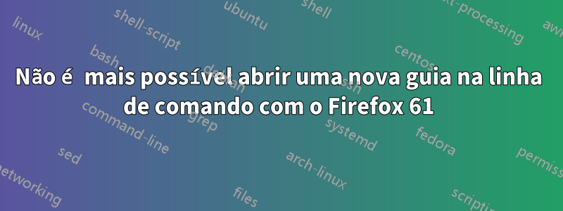 Não é mais possível abrir uma nova guia na linha de comando com o Firefox 61