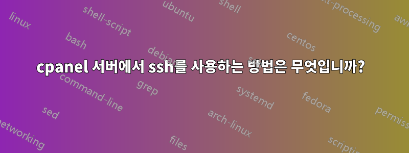 cpanel 서버에서 ssh를 사용하는 방법은 무엇입니까? 