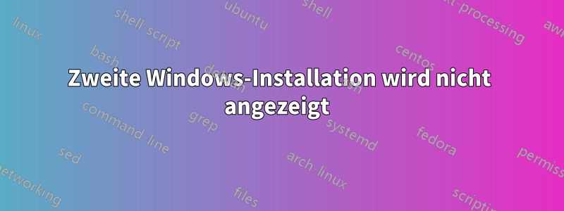 Zweite Windows-Installation wird nicht angezeigt 