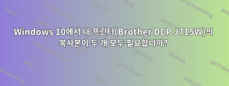 Windows 10에서 내 프린터(Brother DCP J715W)의 복사본이 두 개 모두 필요합니까?