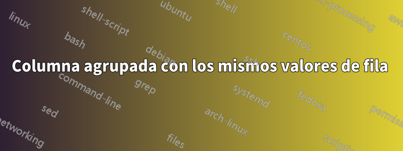 Columna agrupada con los mismos valores de fila