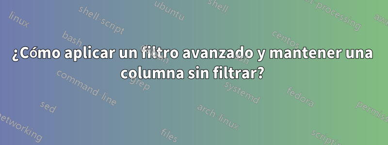 ¿Cómo aplicar un filtro avanzado y mantener una columna sin filtrar?