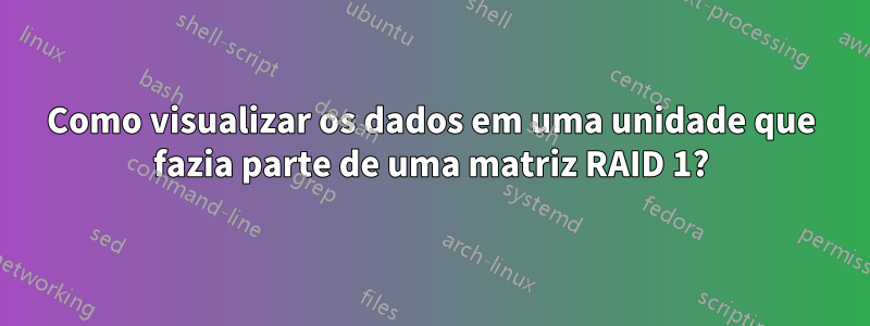 Como visualizar os dados em uma unidade que fazia parte de uma matriz RAID 1?