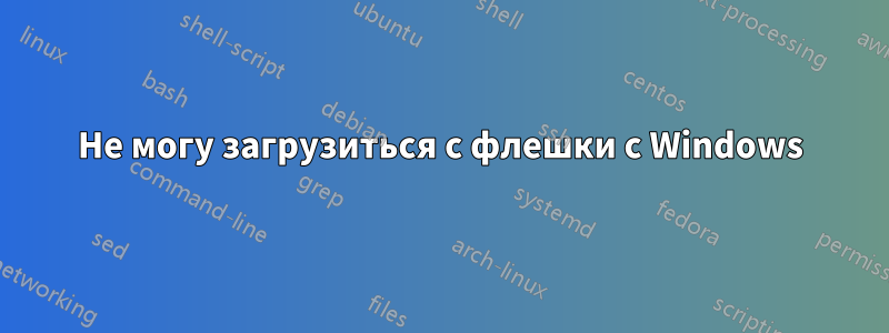 Не могу загрузиться с флешки с Windows