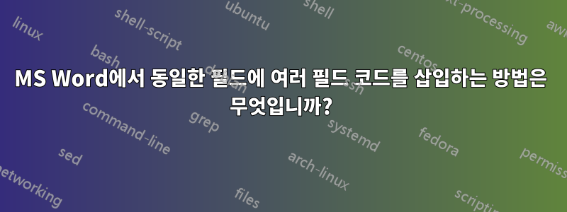 MS Word에서 동일한 필드에 여러 필드 코드를 삽입하는 방법은 무엇입니까?