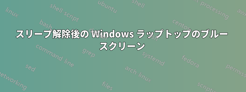 スリープ解除後の Windows ラップトップのブルー スクリーン