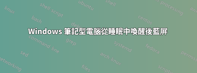 Windows 筆記型電腦從睡眠中喚醒後藍屏