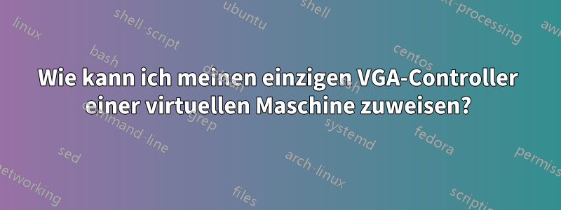 Wie kann ich meinen einzigen VGA-Controller einer virtuellen Maschine zuweisen?