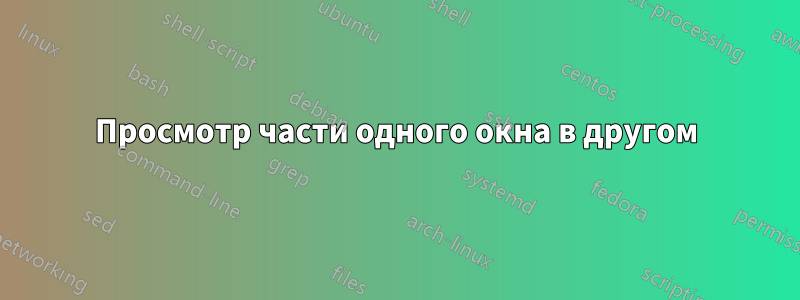 Просмотр части одного окна в другом