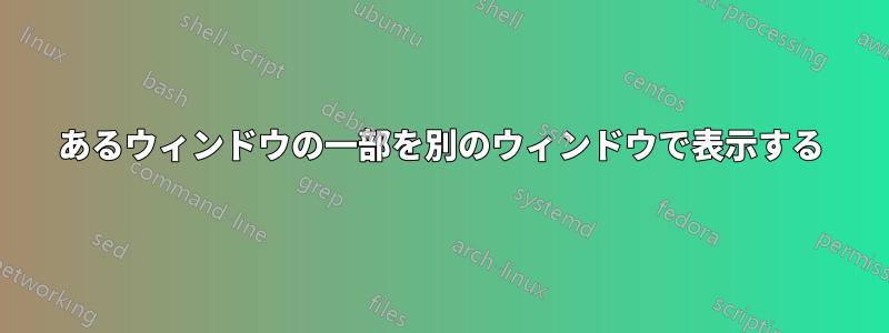 あるウィンドウの一部を別のウィンドウで表示する