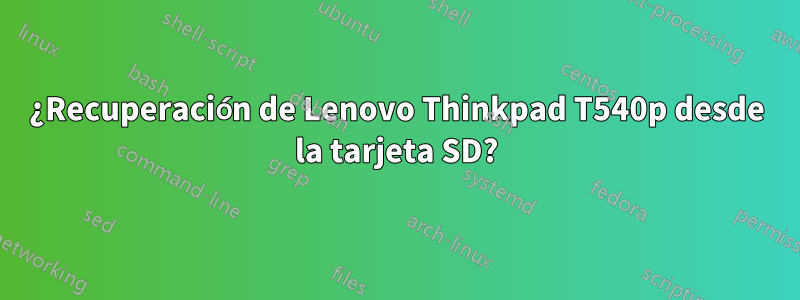 ¿Recuperación de Lenovo Thinkpad T540p desde la tarjeta SD?