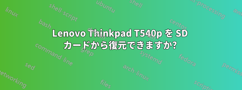 Lenovo Thinkpad T540p を SD カードから復元できますか?