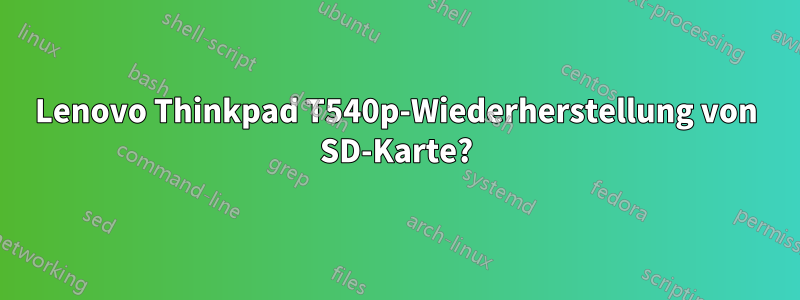 Lenovo Thinkpad T540p-Wiederherstellung von SD-Karte?