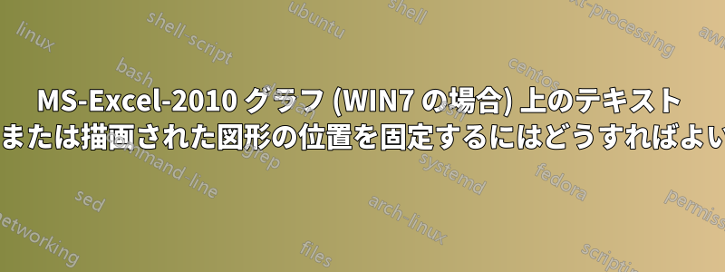 MS-Excel-2010 グラフ (WIN7 の場合) 上のテキスト ボックスまたは描画された図形の位置を固定するにはどうすればよいですか?