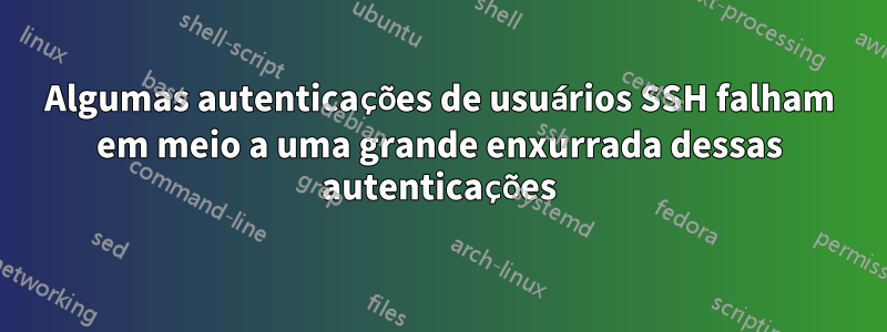 Algumas autenticações de usuários SSH falham em meio a uma grande enxurrada dessas autenticações