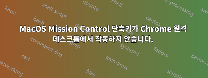 MacOS Mission Control 단축키가 Chrome 원격 데스크톱에서 작동하지 않습니다.