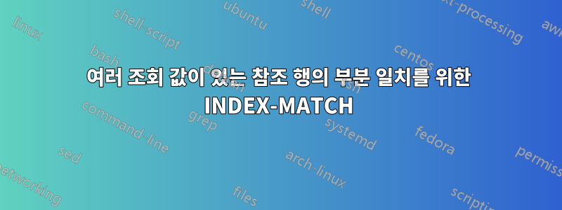 여러 조회 값이 있는 참조 행의 부분 일치를 위한 INDEX-MATCH