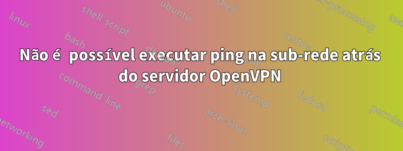 Não é possível executar ping na sub-rede atrás do servidor OpenVPN