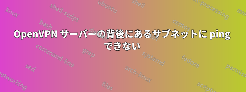 OpenVPN サーバーの背後にあるサブネットに ping できない