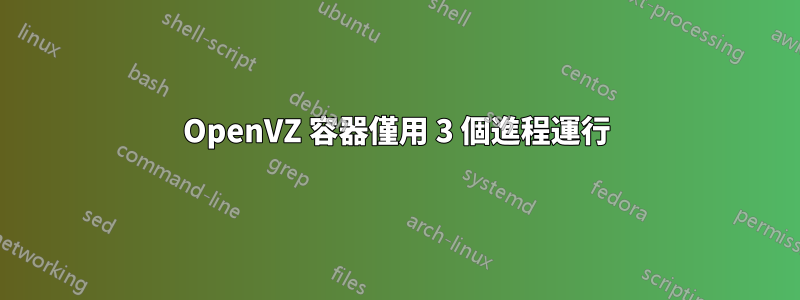 OpenVZ 容器僅用 3 個進程運行