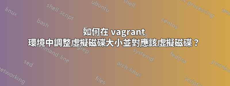 如何在 vagrant 環境中調整虛擬磁碟大小並對應該虛擬磁碟？