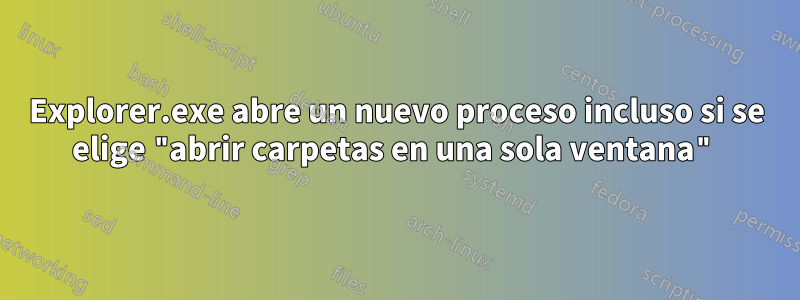 Explorer.exe abre un nuevo proceso incluso si se elige "abrir carpetas en una sola ventana"