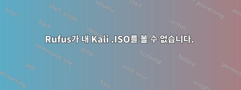 Rufus가 내 Kali .ISO를 볼 수 없습니다.