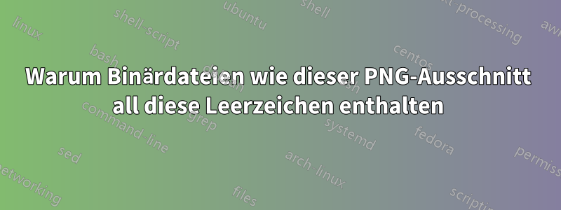 Warum Binärdateien wie dieser PNG-Ausschnitt all diese Leerzeichen enthalten