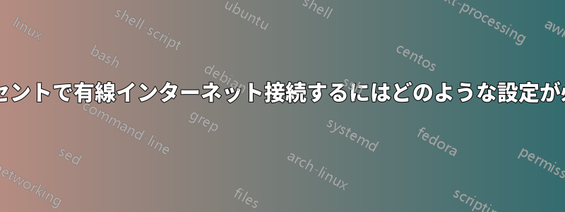 写真のコンセントで有線インターネット接続するにはどのような設定が必要ですか?