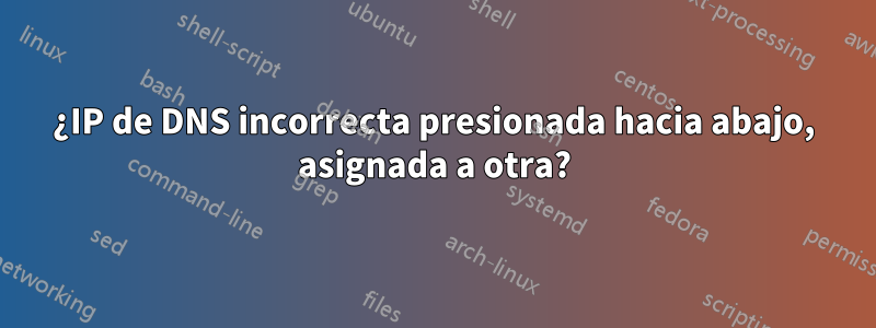 ¿IP de DNS incorrecta presionada hacia abajo, asignada a otra?