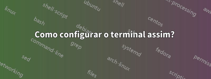 Como configurar o terminal assim?