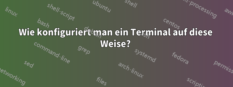 Wie konfiguriert man ein Terminal auf diese Weise?