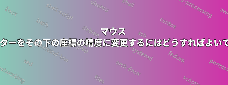 マウス ポインターをその下の座標の精度に変更するにはどうすればよいですか?