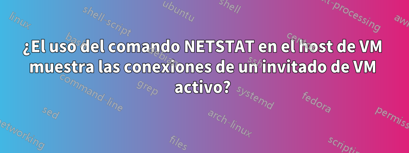 ¿El uso del comando NETSTAT en el host de VM muestra las conexiones de un invitado de VM activo?