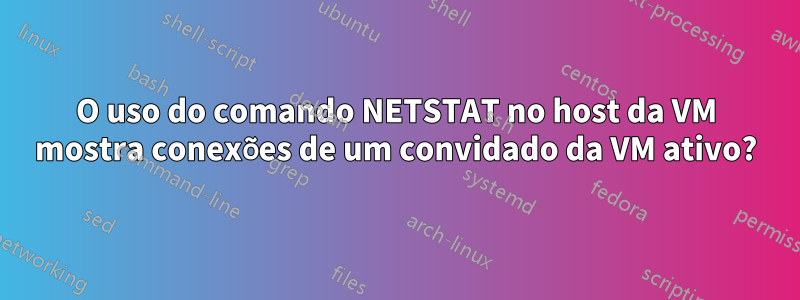 O uso do comando NETSTAT no host da VM mostra conexões de um convidado da VM ativo?