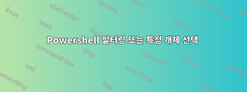 Powershell 필터링 또는 특정 개체 선택