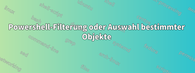 Powershell-Filterung oder Auswahl bestimmter Objekte