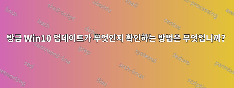 방금 Win10 업데이트가 무엇인지 확인하는 방법은 무엇입니까?