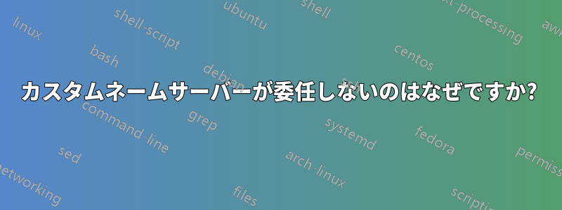 カスタムネームサーバーが委任しないのはなぜですか?