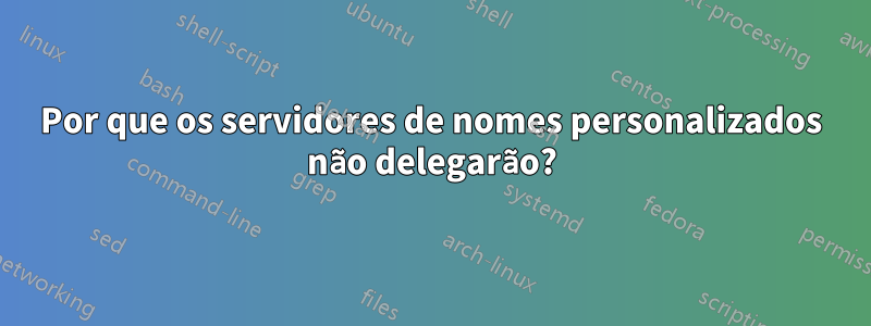 Por que os servidores de nomes personalizados não delegarão?