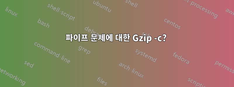 파이프 문제에 대한 Gzip -c?